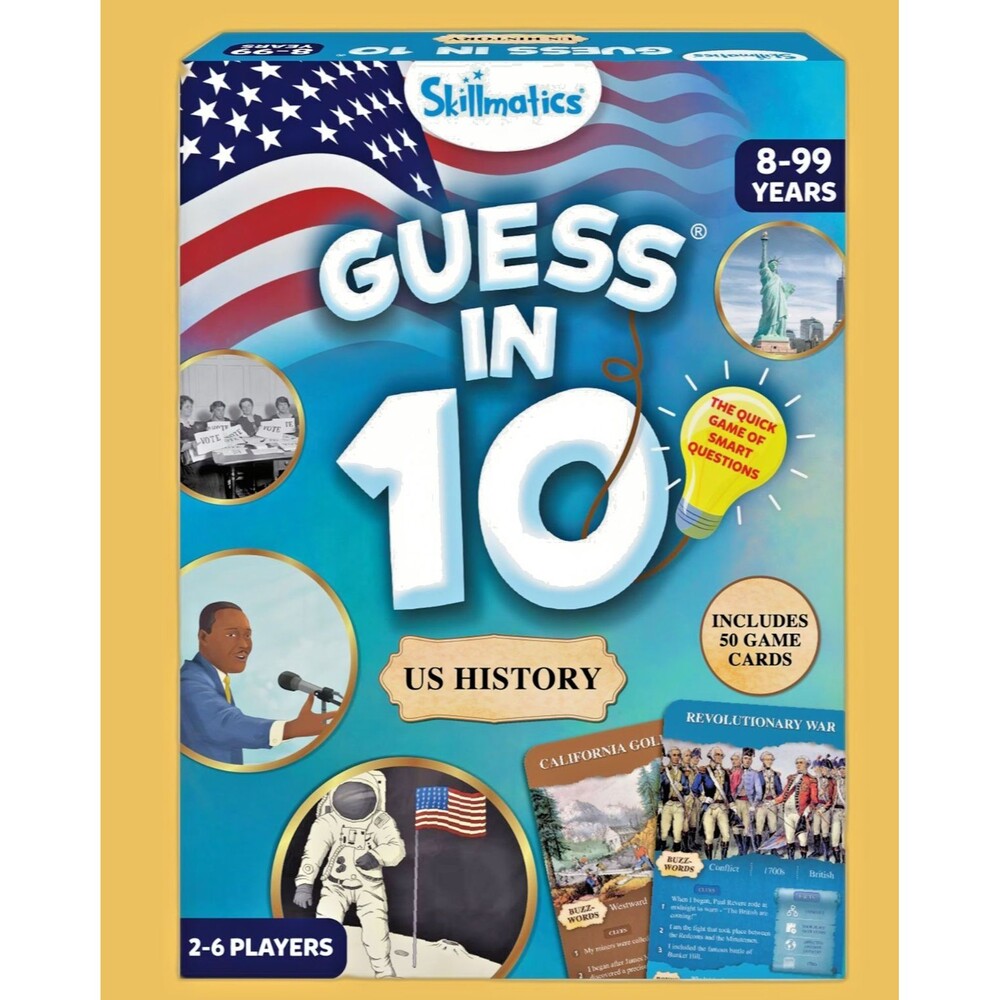 NIB Skillmatics Guess in 10 American History Trivia Card Game Ages 8+